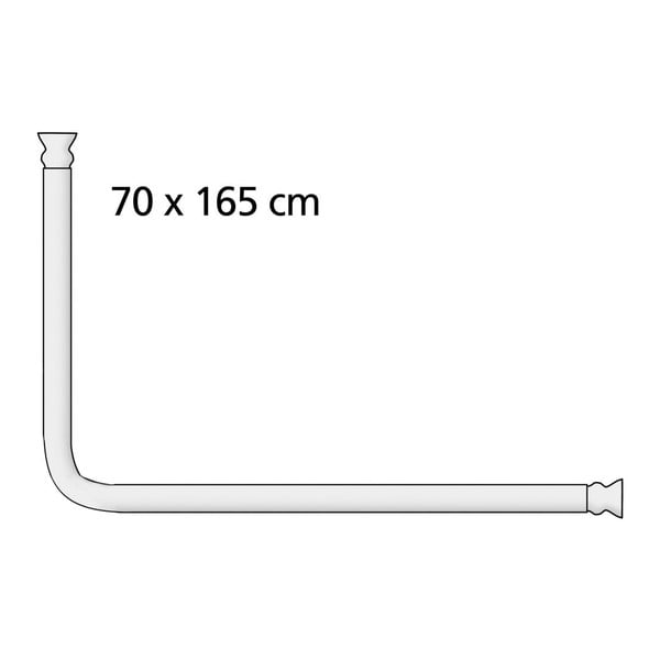 Czarny uniwersalny drążek narożny na zasłonę prysznicową Wenko Black, ø 2 cm-image-3