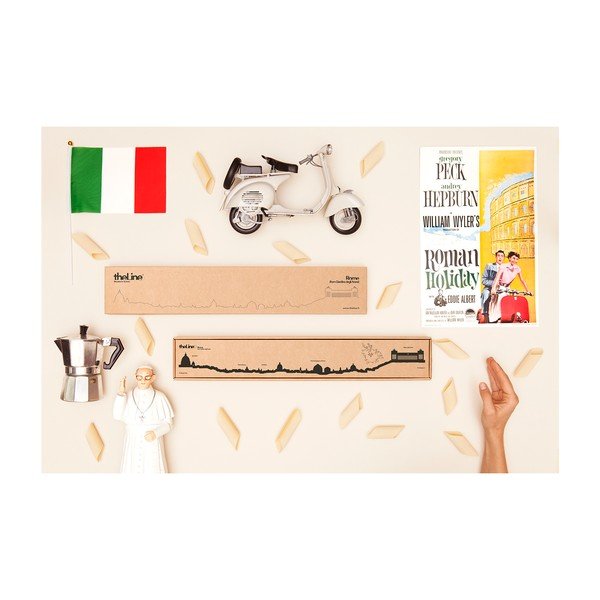 Czarna dekoracja ścienna z zarysem miasta The Line Rome-image-2