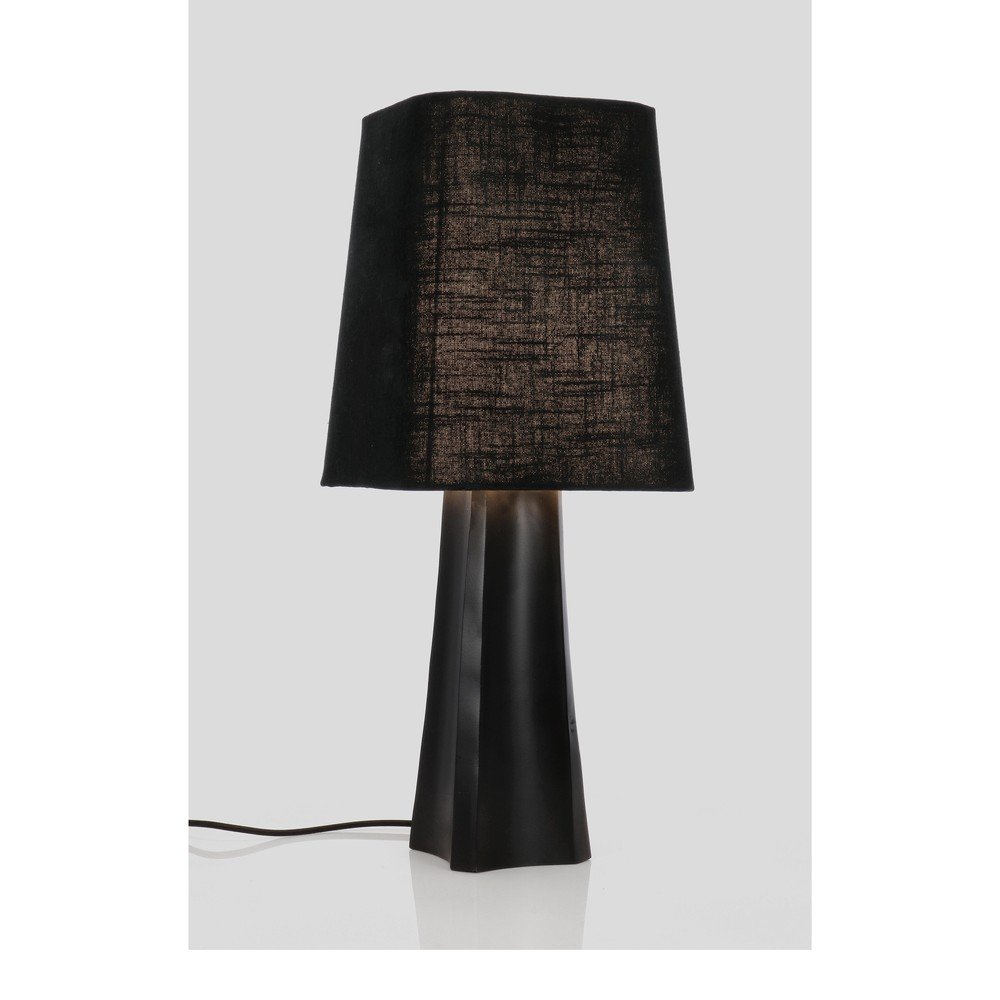 Czarna metalowa lampa stołowa z tekstylnym kloszem (wysokość 61 cm) Tripura – Bizzotto (zdjęcie 3)