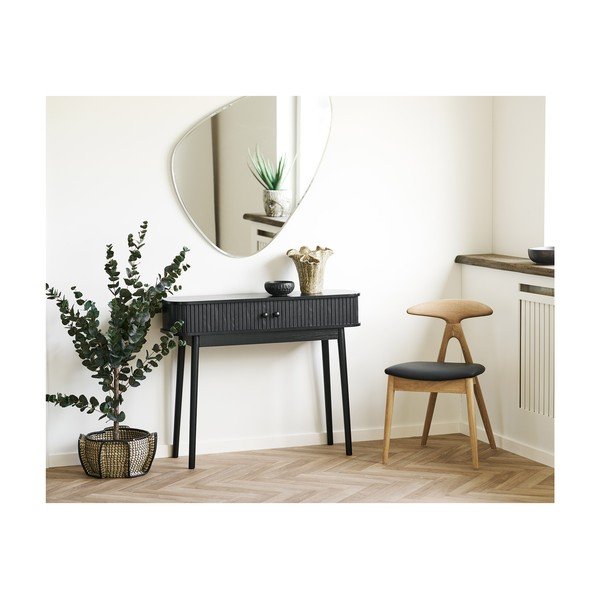Czarne/w naturalnym kolorze krzesło z litego drewna dębowego Lanuza – House Nordic-image-3