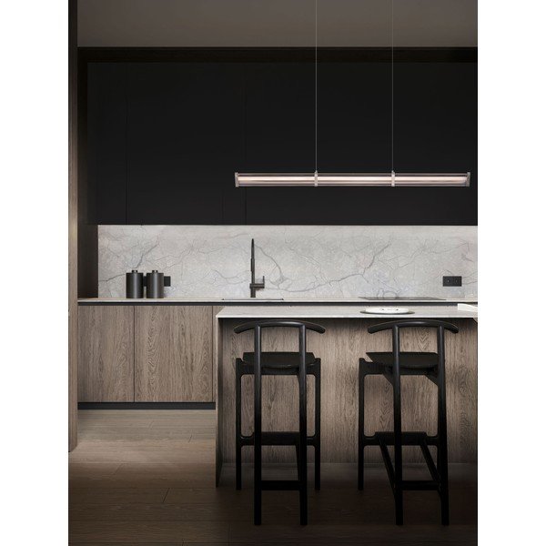 Metalowa lampa wisząca LED ze ściemniaczem w kolorze matowej czerni/w kolorze matowego srebra z kloszem ze szkła akrylowego Pheme – Nova Luce-image-1