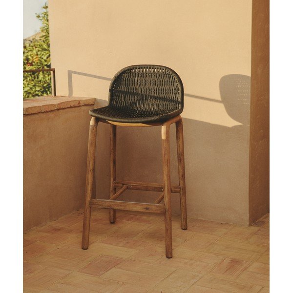 Ciemnoszary drewniany hoker ogrodowy Alipa – Kave Home-image-1