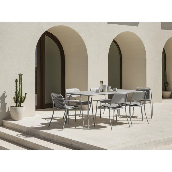 Jasnoszare metalowe krzesło ogrodowe Yua Wire – Blomus-image-4