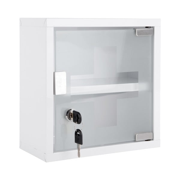 Biała metalowa wisząca szafka łazienkowa 12x25 cm  – PT LIVING
