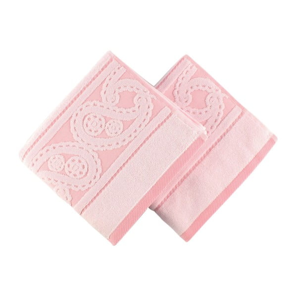 Zestaw 2 różowych ręczników Hurrem, 50x90 cm