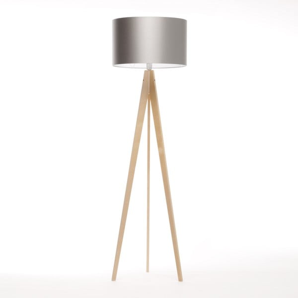 Srebrna lampa stojąca 4room Artist, brzoza, 150 cm