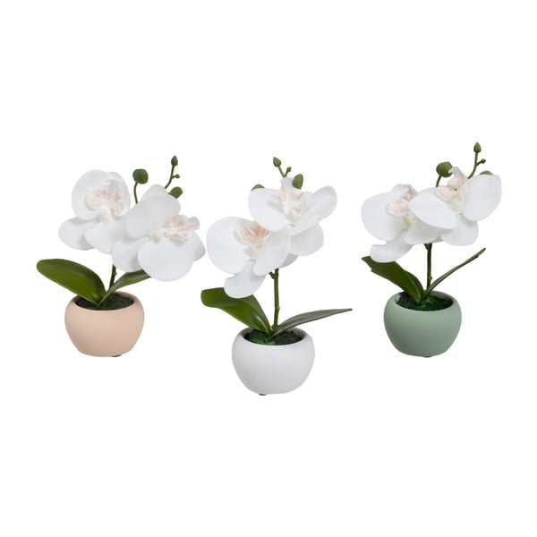Sztuczne rośliny zestaw 3 szt. (wysokość 15 cm) Orchid – Casa Selección