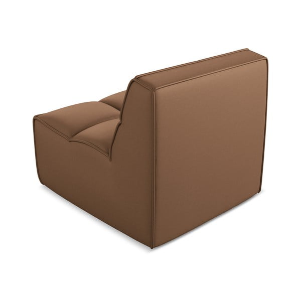 Brązowy moduł sofy z imitacji skóry Kalai – Makamii-image-2