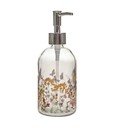 Szklany dozownik do mydła 390 ml Flowers – Dakls