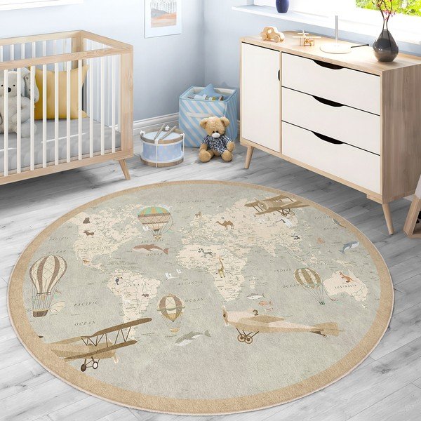 Dziecięcy dywan do zabawy odpowiedni do prania ø120 cm Vintage World – Mila Home-image-3