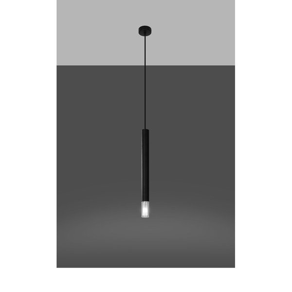 Czarna metalowa lampa wisząca ø 8 cm Vittoria – Sollux-image-4