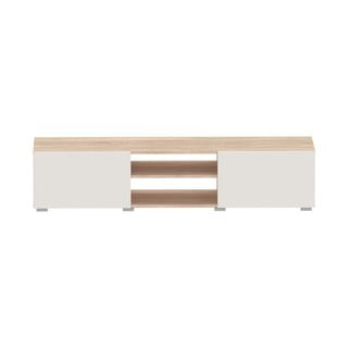 Kremowa szafka pod TV w dekorze dębu 140x31 cm Podium − TemaHome 