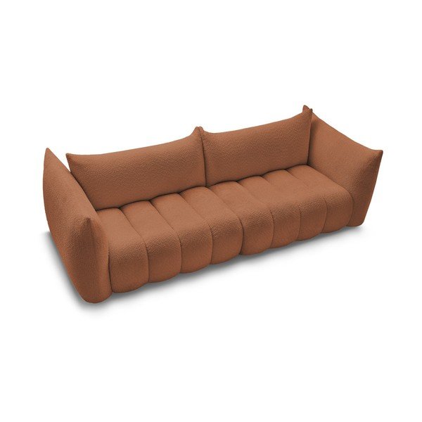 Pomarańczowa sofa z materiału bouclé 286 cm Azra – Bobochic Paris-image-3