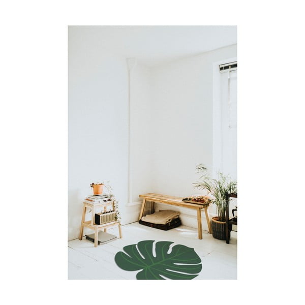 Zielony dywan w kształcie liścia monstery Little Nice Things, 80x100 cm-image-1