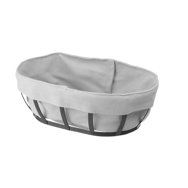 Czarno-szary koszyk na pieczywo z materiałowym środkiem Hendi, 16x25 cm-image-2