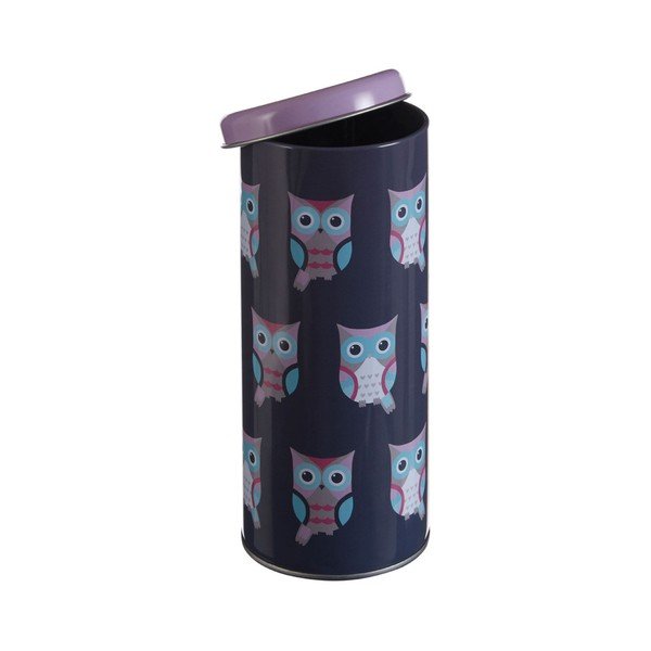 Podłużny pojemnik cynowy Premier Housewares Happy Owls, Ø 8x18 cm-image-1