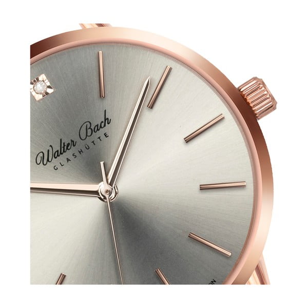 Damski zegarek z 1 diamentem i bransoletką ze stali nierdzewnej Walter Bach Diamond-image-3