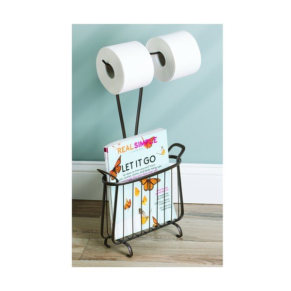 Metalowy uchwyt na papier toaletowy w kolorze brązu iDesign Axis, wys. 61 cm-image-4