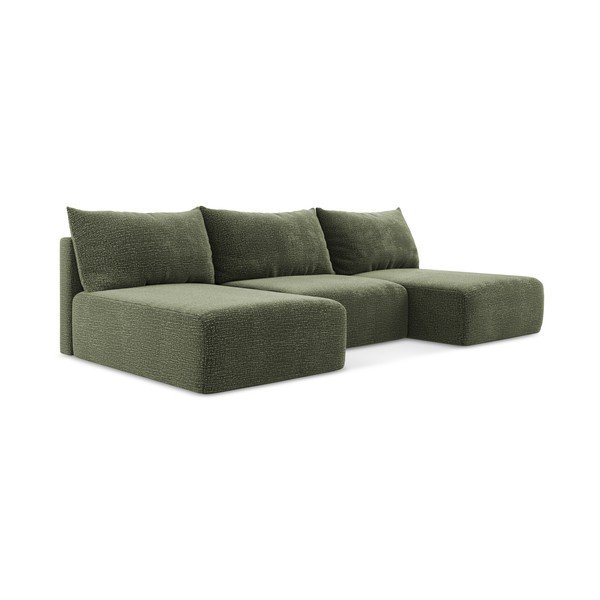 Zielony rozkładany/ze schowkiem narożnik Kalena – Makamii-image-1