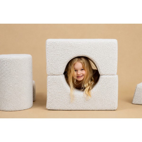 Biały piankowy plac zabaw 3 szt. z materiału bouclé wysokość 30 cm 83x45 cm – Meowbaby-image-1