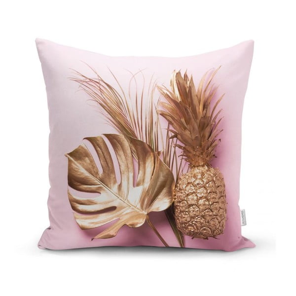 Poszewka na poduszkę Minimalist Cushion Covers Golden Ananas and Leafes, 45x45 cm