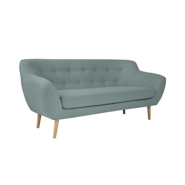 Miętowa sofa 3-osobowa z jasnymi nogami Mazzini Sofas Sicile-image-4