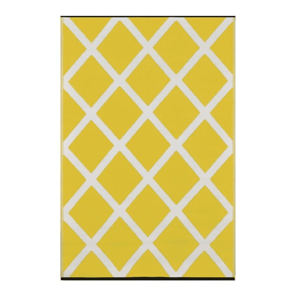 Żółto-kremowy dwustronny dywan zewnętrzny Green Decore Diamond, 150x240 cm
