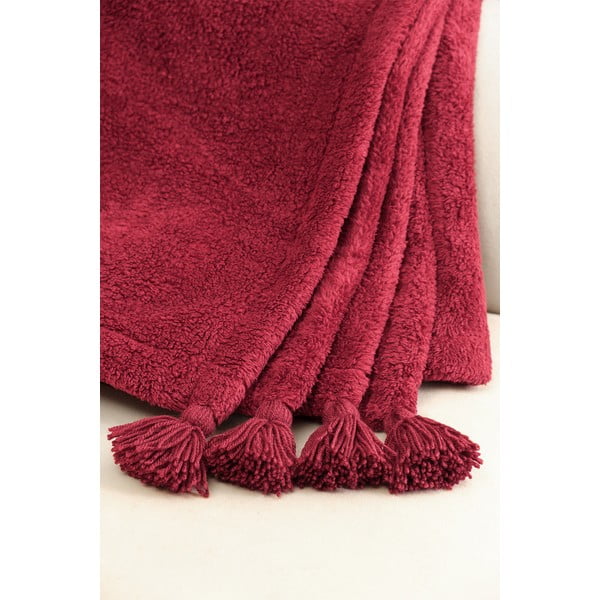 Czerwona narzuta z mikropluszu na łóżko dwuosobowe 200x220 cm Puffy – Mijolnir-image-3