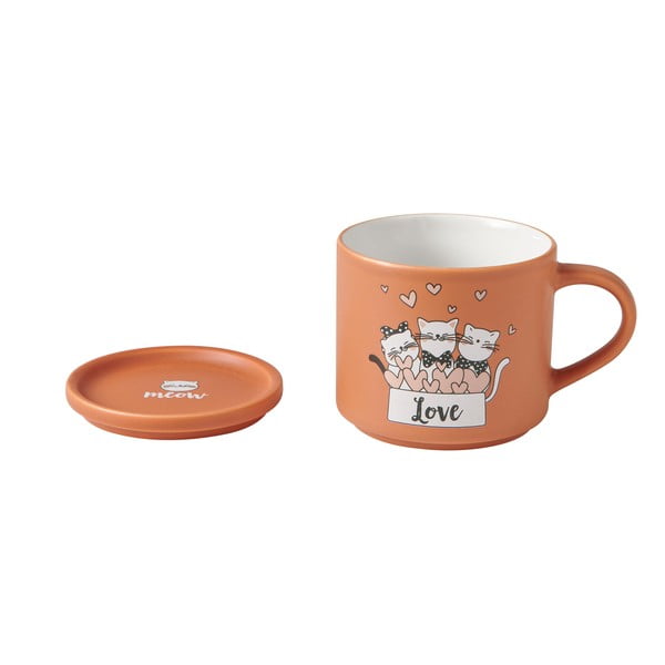 Pomarańczowe/beżowe porcelanowe kubki zestaw 2 szt. 350 ml Cats – Brandani-image-2