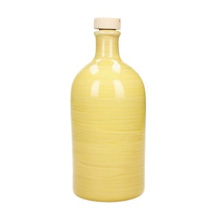 Żółta ceramiczna butelka na olej Brandani Maiolica, 500 ml