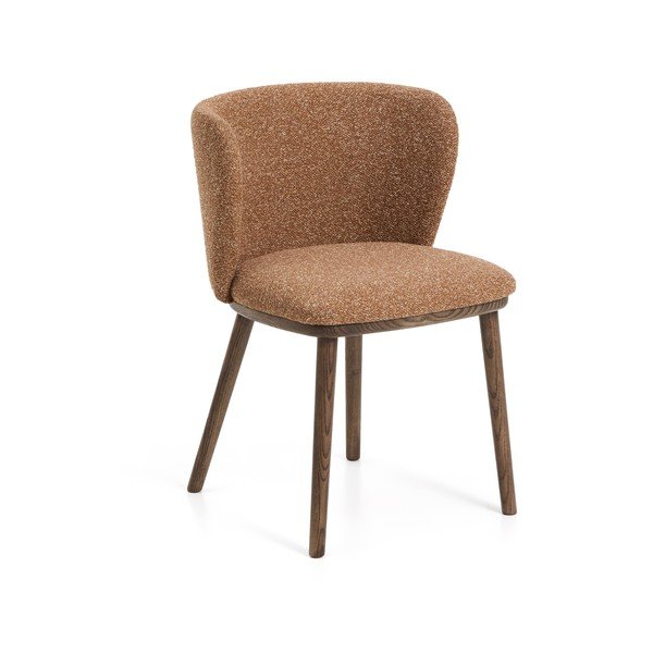 Tapicerowany fotel jadalniany w kolorze terakoty Ciselia – Kave Home