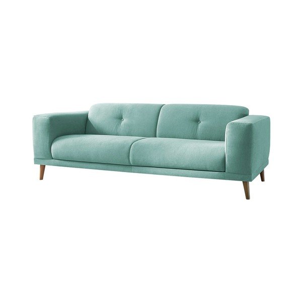 (II. jakość) Błękitna sofa z podnóżkiem Bobochic Paris Luna-image-3
