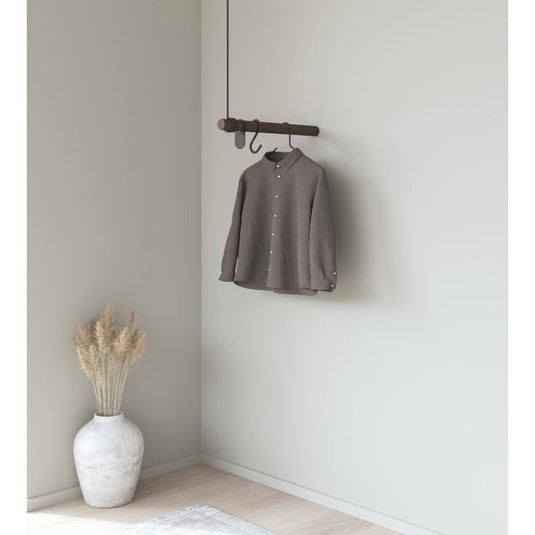 Brązowy wieszak ścienny z litego drewna dębowego 50 cm Swing – LIND DNA-image-1