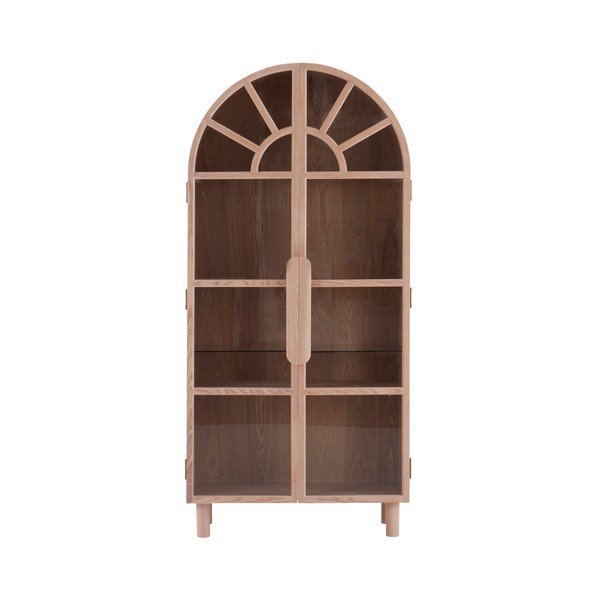 Witryna w dekorze jesionu w jasnym naturalnym kolorze 90x195x40 cm Sandor – Jotex-image-4