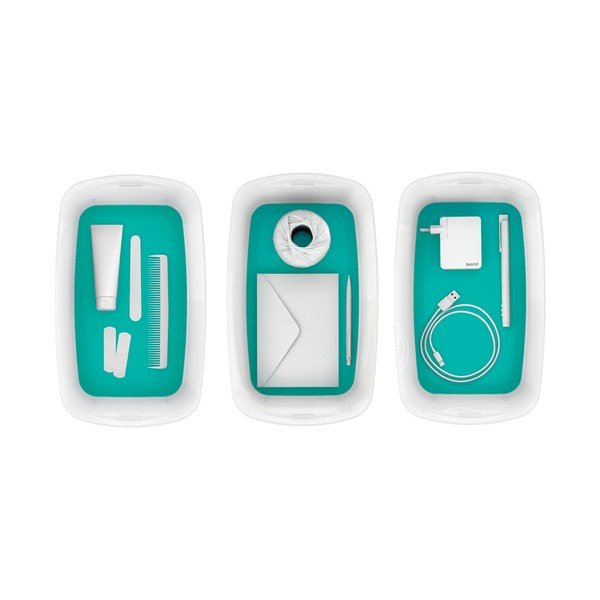 Biało-turkusowy pojemnik z pokrywką Leitz Office, poj. 5 l-image-2