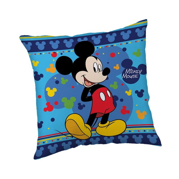 Polarowa poduszka dziecięca 40x40 cm Mickey "Blue" – Jerry Fabrics