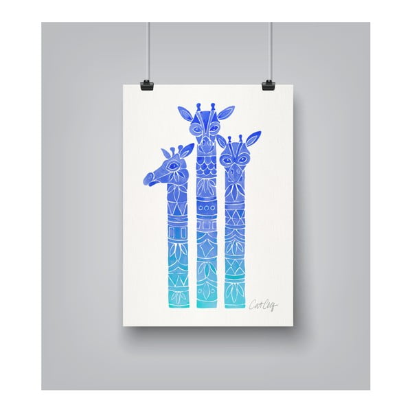 Plakat Americanflat Ombre Giraffes by Cat Coquillette, 30x42 cm