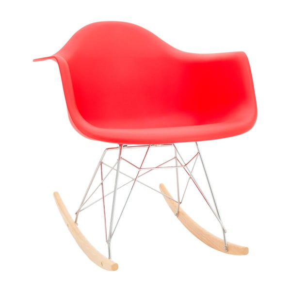 Czerwone krzesło bujane InArt Amapola
