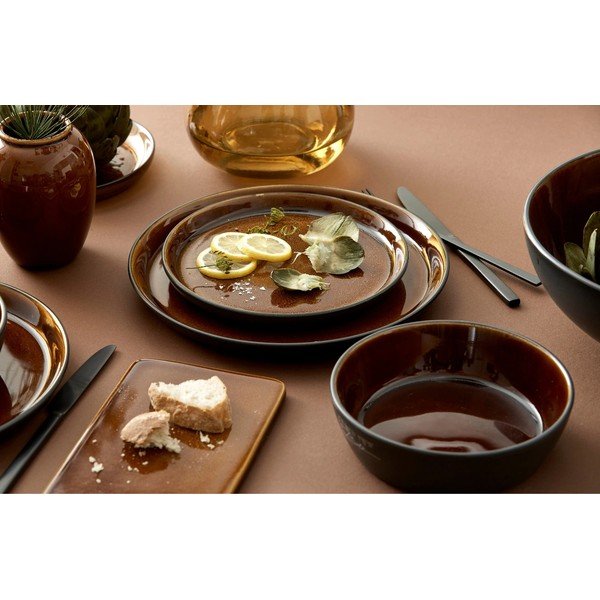 Czarna/w bursztynowym kolorze kamionkowa miska na ramen Gastro Black/Amber – Bitz-image-1