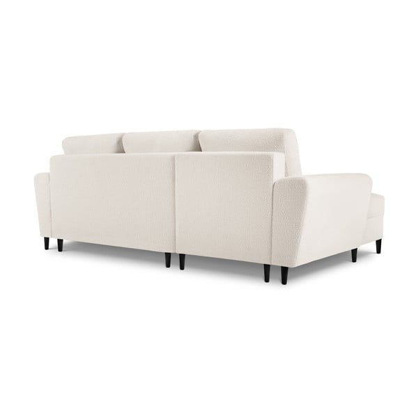 Beżowy rozkładany narożnik ze schowkiem z materiału bouclé (lewostronny/z szezlongiem) Kyoto – Cosmopolitan Design-image-4