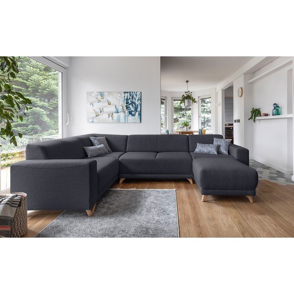 Antracytowy rozkładany/ze schowkiem narożnik (lewostronny/w kształcie litery U) Classy Sophie – Miuform-image-1