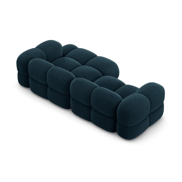 Ciemnoniebieski aksamitny narożnik (prawostronny/z szezlongiem) Loretto – Cosmopolitan Design-image-4