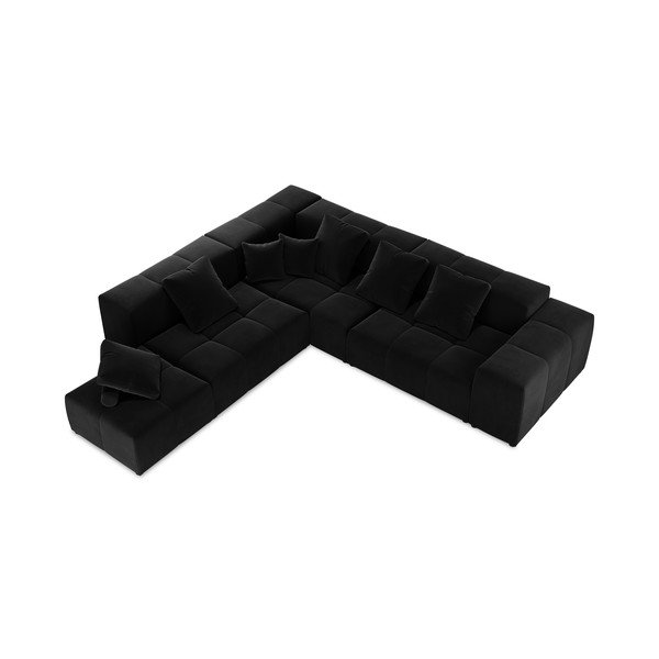 Czarny aksamitny narożnik (róg zmienny) Rome Velvet – Cosmopolitan Design-image-3