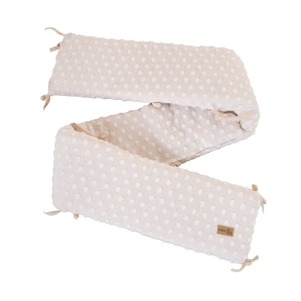 Beżowy ochraniacz do łóżeczka z mieszanki bawełny 170 cm Frosty Almond – Roba