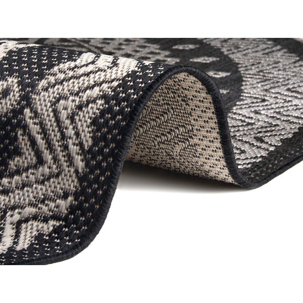 Czarno-szary dywan odpowiedni na zewnątrz Ragami Round, ø 120 cm-image-2