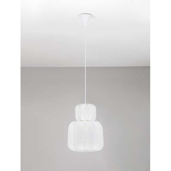 Tekstylna lampa wisząca w matowym białym kolorze ø 28 cm Delina – Nova Luce-image-3