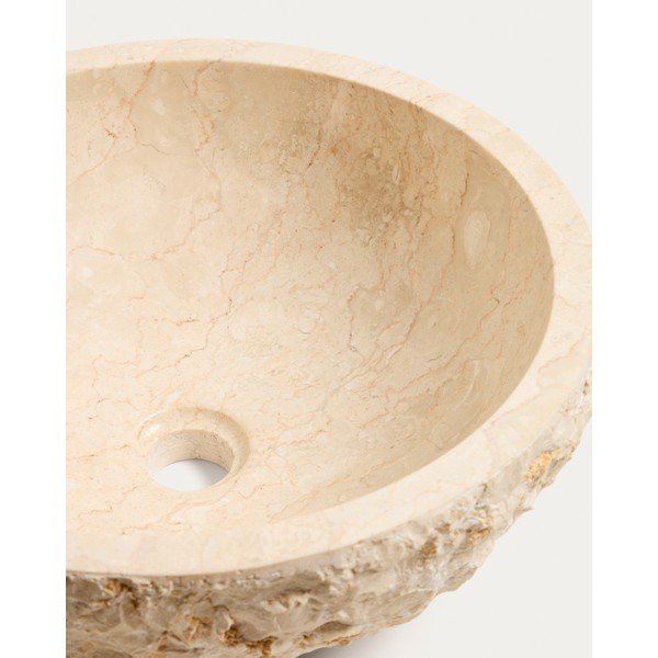 Beżowa kamienna okrągła umywalka ø 40 cm Orvane – Kave Home-image-3