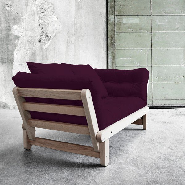 Sofa rozkładana Karup Beat Beech/Purple Plum-image-1