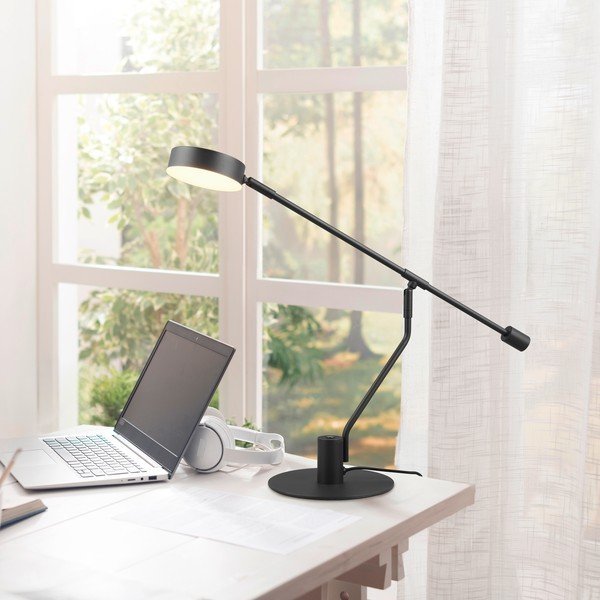 Lampa stołowa LED z elastyczną konstrukcją w kolorze matowej czerni (wysokość 64 cm) Manduro – Trio-image-1