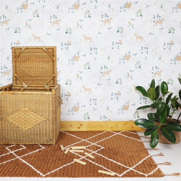 Brązowy dywan z bawełny wykonany ręcznie Nattiot Lassa, 100x150 cm-image-1